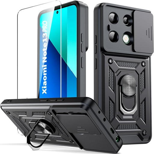 Etui PANCERNE RING 360 + SZKŁO do XIAOMI REDMI NOTE 13 PRO / NOTE 13 PRO 4G