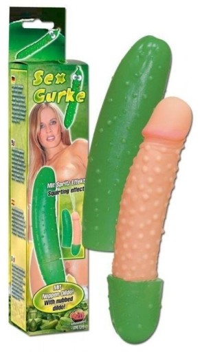 PLASTIKOWA REPLIKA OGÓREK Z PENISEM SEX GURKE