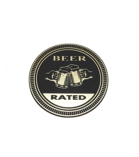 Naklejka Emblemat JEEP BEER RATED złota 50mm