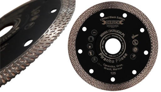 OKRUCH TARCZA DIAMENTOWA DO GRESU CERAMIKI PŁYTEK 125mm NA SUCHO PIRANHA