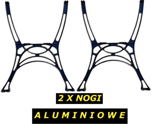 NOGA NOGI ALUMINIOWE DO STOŁÓW OGRODOWYCH KOMPLET