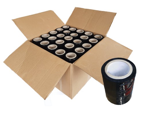 FOLIA STRETCH MINI RAP 10CM CZARNA STRECH STRECZ 0,25 KG 120 sztuk