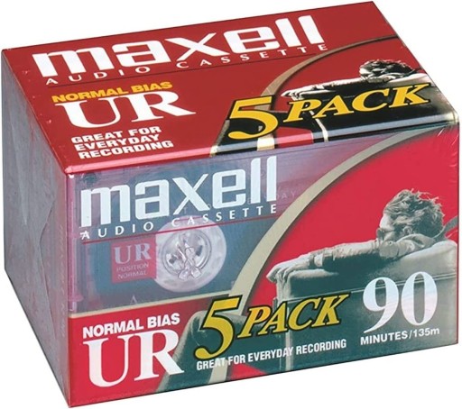 NOWE KASETY MAGNETOFONOWE KASETA MAXELL UR90 NORMAL BIAS UR 90min 10 SZTUK