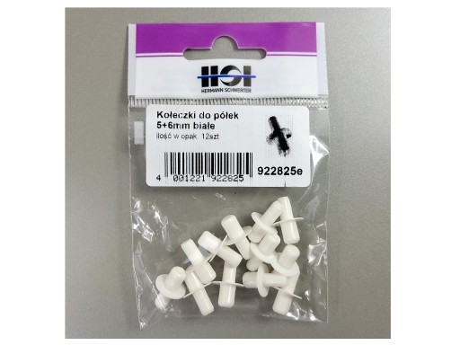 Kołeczki Do Półek Białe 5+6 mm - 12 szt. HSI