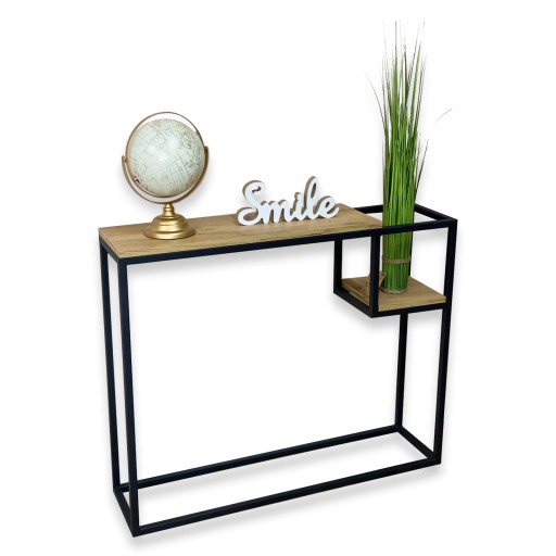 konsolka, toaletka INDUSTRIALNA LOFT 100X25x80 DĄB CRAFT ZŁOTY