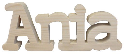 Drewniany napis stojący imię, napis 3d