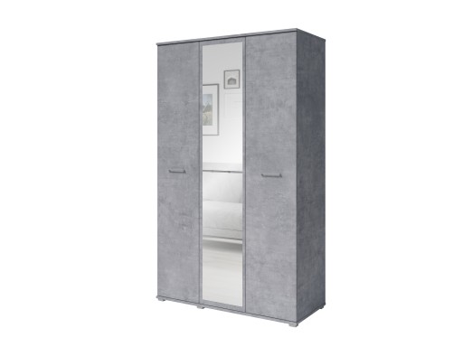 Szafa NIKO 3-Drzwiowa + LUSTRO | 120cm | Beton