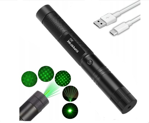 Profesjonalny Zielony Laser Ładowany USB Wskaźnik Laserowy DUŻY ZASIĘG
