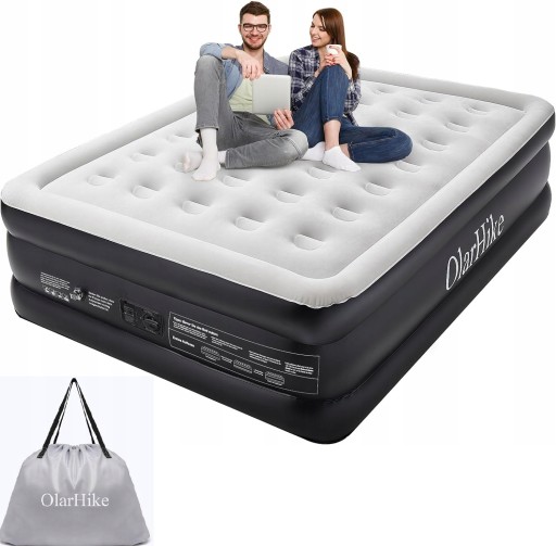 MATERAC SAMOPOMPUJĄCY Z WBUDOWANĄ POMPKĄ 2 OSOBY 203 x 152 x 46 cm + TORBA