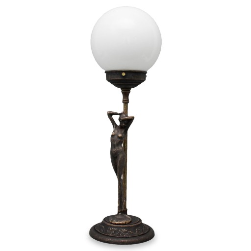 Lampa Art Deco z Figurą Kobiety Vintage