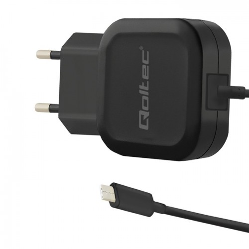 Qoltec Ładowarka sieciowa 5V | 2.4A | 12W | USB typ C | Czarna