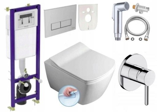 8w1 STELAŻ PODTYNKOWY MISKA WC +DESKA + BIDET/TA