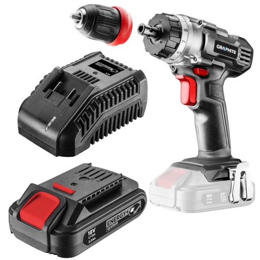 GRAPHITE Wiertarko-wkrętarka aku + 2Ah 18 V