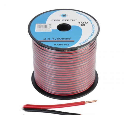 Przewód kabel głośnikowy CCA 1,50mm Cabletech 1m/b