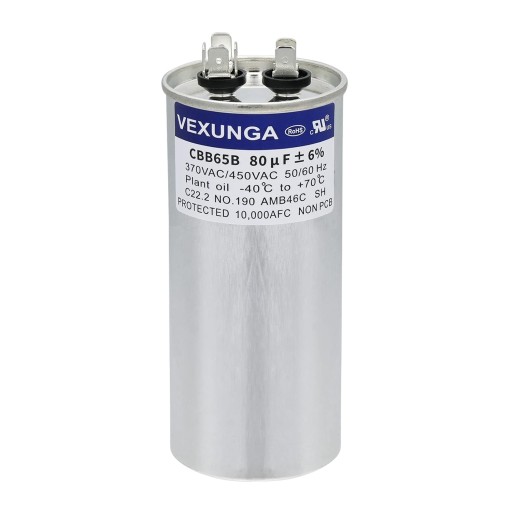 Kondensator 80uF 80 MFD 370VAC 440VAC 450VAC 50/60Hz okrągły AC