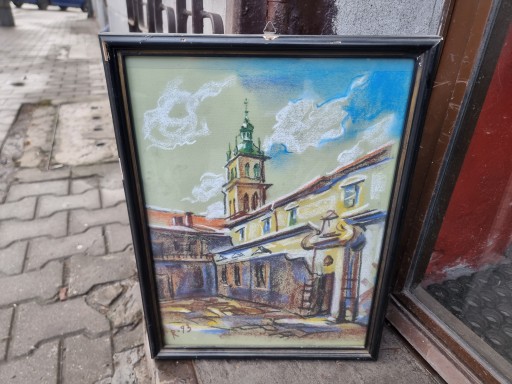 Stary obraz pastele Radziewicz