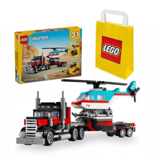 LEGO CREATOR 31146 CIĘŻARÓWKA Z PLATFORMĄ... + LEGO TORBA PAPIEROWA ŚREDNIA