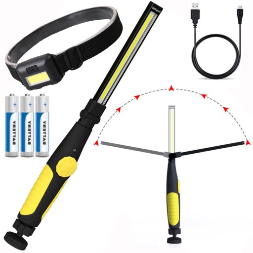 LAMPA LED WARSZTATOWA 360° LATARKA NA MAGNES, USB