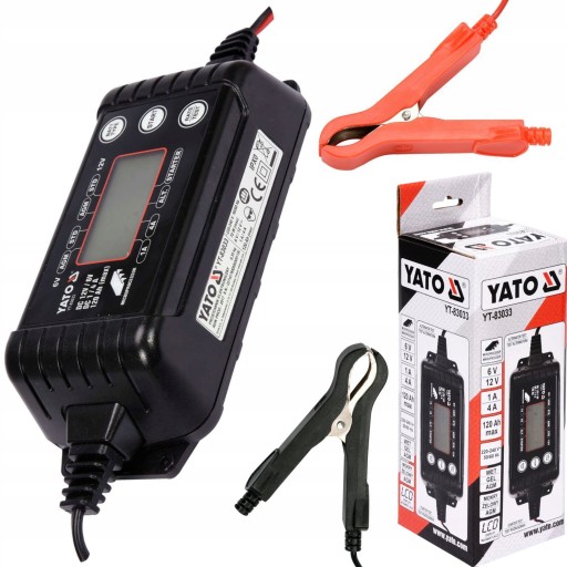 YATO PROSTOWNIK ELEKTRONICZNY LCD 6V 12V 1A / 4A
