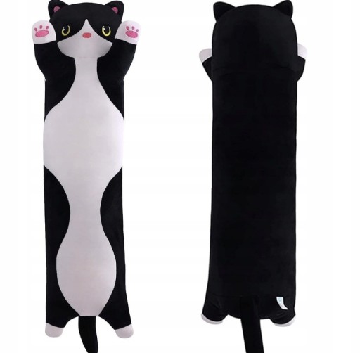 DŁUGI KOTEK KOT MASKOTKA PODUSZKA PLUSZAK 70 CM XL CZARNY