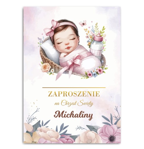 Zaproszenie NA CHRZEST Święty Chrzciny Imię dziecka