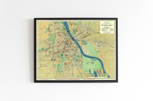 Stary Plan Warszawa 1931r 70x50 cm