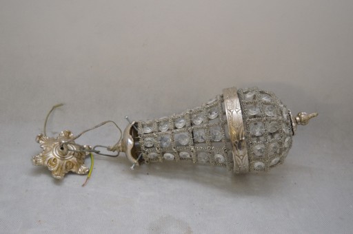 LAMPA wisząca - KRYSZTAŁOWA - SREBRNA MOSIĄDZ ŁZA
