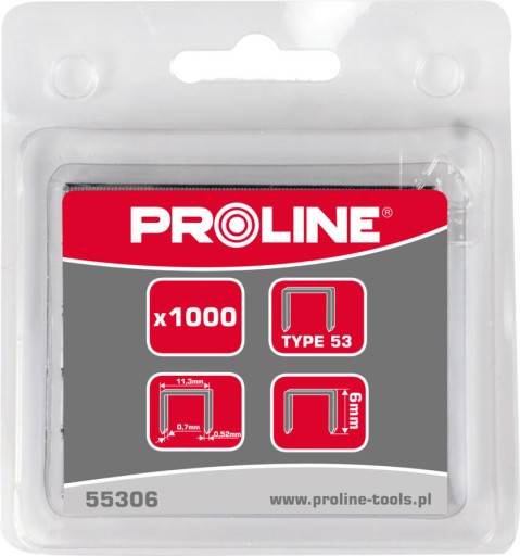 55314 Zszywki hartowane typ 53 L=14mm, Proline