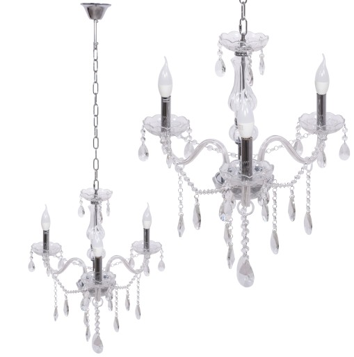 LAMPA KRYSZTAŁOWA WISZĄCA ŻYRANDOL GLAMOUR SZKŁO 3