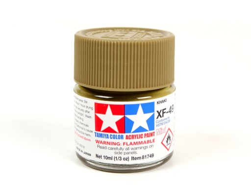 MODELARSKA FARBA AKRYLOWA BRĄZOWA MATOWA TAMIYA 10ml XF-49 KHAKI (MATT)