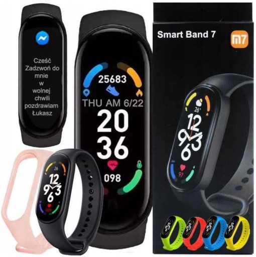 SMARTBAND M7 OPASKA SPORTOWA SMARTWATCH + 2 PASKI