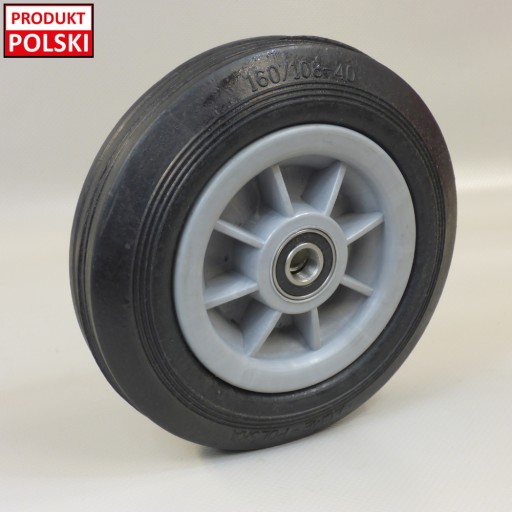 Kółko Koło Gumowe Wózka Kosiarki Nagrzewnicy Łożyska Kulkowe 160mm