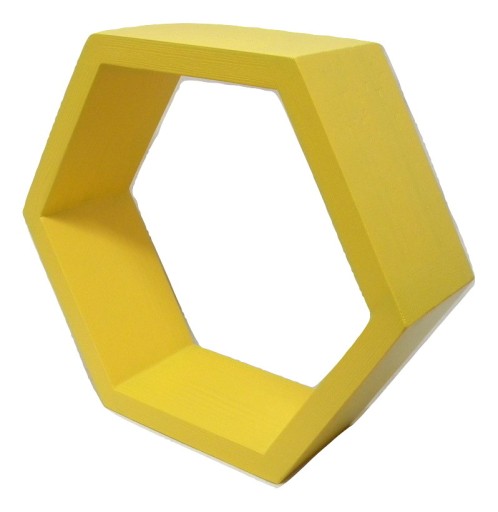 PÓŁKA PLASTER MIODU HEXAGON ŻÓŁTA DREWNO SOSNA