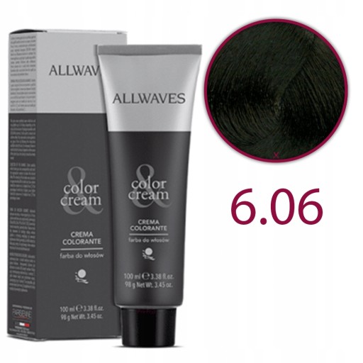 ALLWAVES PROFESJONALNA FARBA DO WŁOSÓW 6.06 100ml