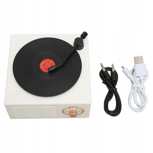 GRAMOFON VINTAGE 200 -240V BIAŁY