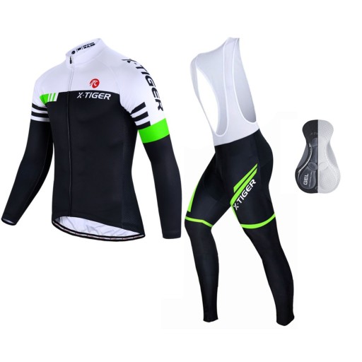 STRÓJ ROWEROWY MĘSKI GETRY BLUZA Z WKŁADKĄ ŻELOWĄ