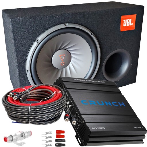 SKRZYNIA BASOWA JBL 1000W MDF + Crunch + Kable