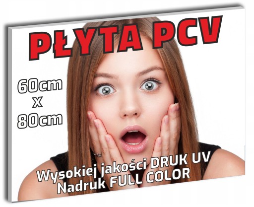 REKLAMA Szyld 3mm TABLICA informacyjna PŁYTA REKLAMOWA pvc - 60x80cm