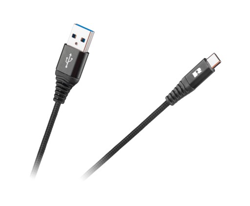 Kabel USB - USB typu C REBEL 100 cm czarny #RB-6001-100-B