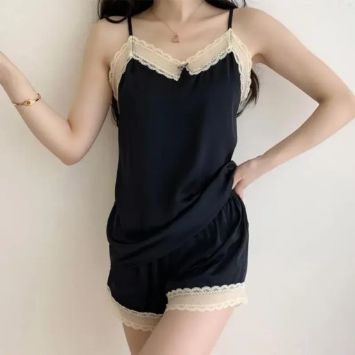 Sexy Lace Pijamas Suit Strap Top&Shorts Intimate L