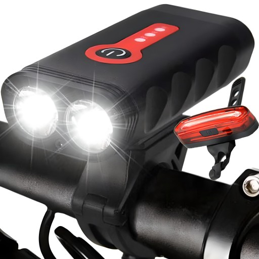 LAMPKA ROWEROWA LED PRZÓD 1800 LUMENÓW MOCNA TYŁ