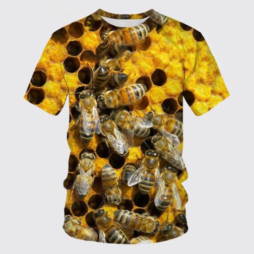 T-shirt Y2K Letnie męskie koszulki pszczoła 3D