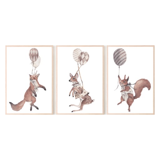 Zestaw 3 plakaty A4 Party Animals Zestaw 5