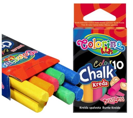 COLORINO KREDA KOLOROWA BEZPYŁOWA 10 SZT
