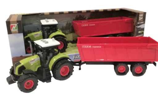 TRAKTOR Z PRZYCZEPĄ DUŻY ZESTAW ŚWIATŁO DZWIĘK