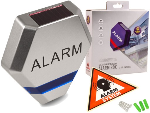 SOLARNA ATRAPA SYRENY ALARMU ZEWNĘTRZNEJ LED DIODA