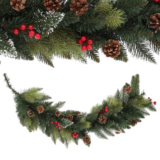 GIRLANDA CHOINKOWA ŚWIĄTECZNA 115 CM GĘSTA SZYSZKI