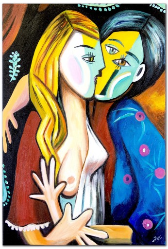 Obraz ręcznie malowany Płótno Pablo Picasso Pocałunek 60x90
