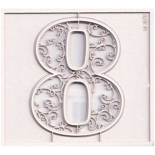 Tekturka monogram cyfra 8 - Monograce 7cm