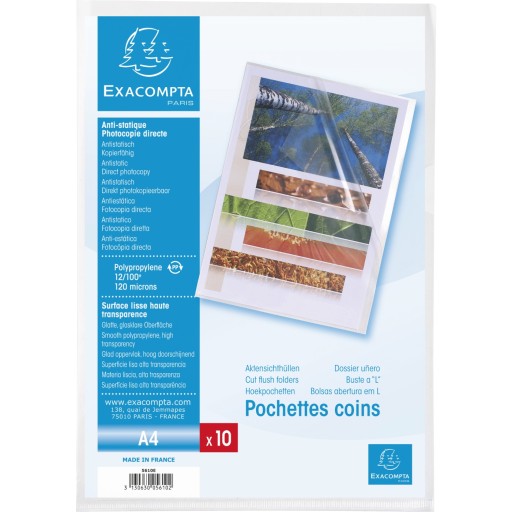 Exacompta 10x 10 szt. koszulek A4 PP, kryształ 5610E
